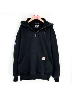 Carhartt Rain Defender Hoodie Rain Defender 1/4 Zip Loose Fit Black Men's Medium